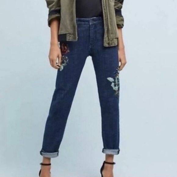 Pilcro and the Letterpress slim boyfriend with sequin accents - Picture 2 of 12